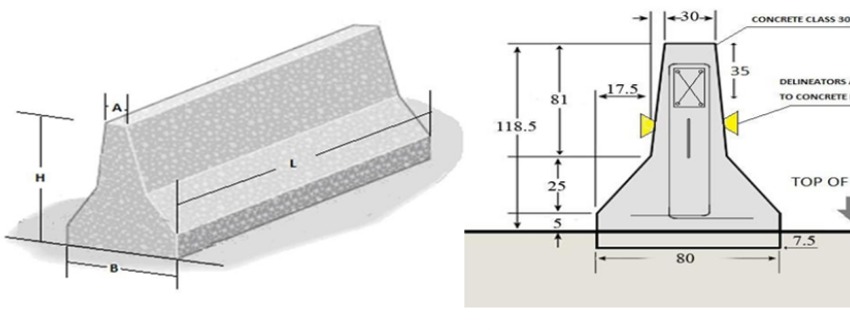 Jersey barrier engineering diagram