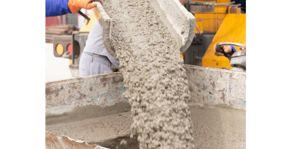 Concrete pour from chute
