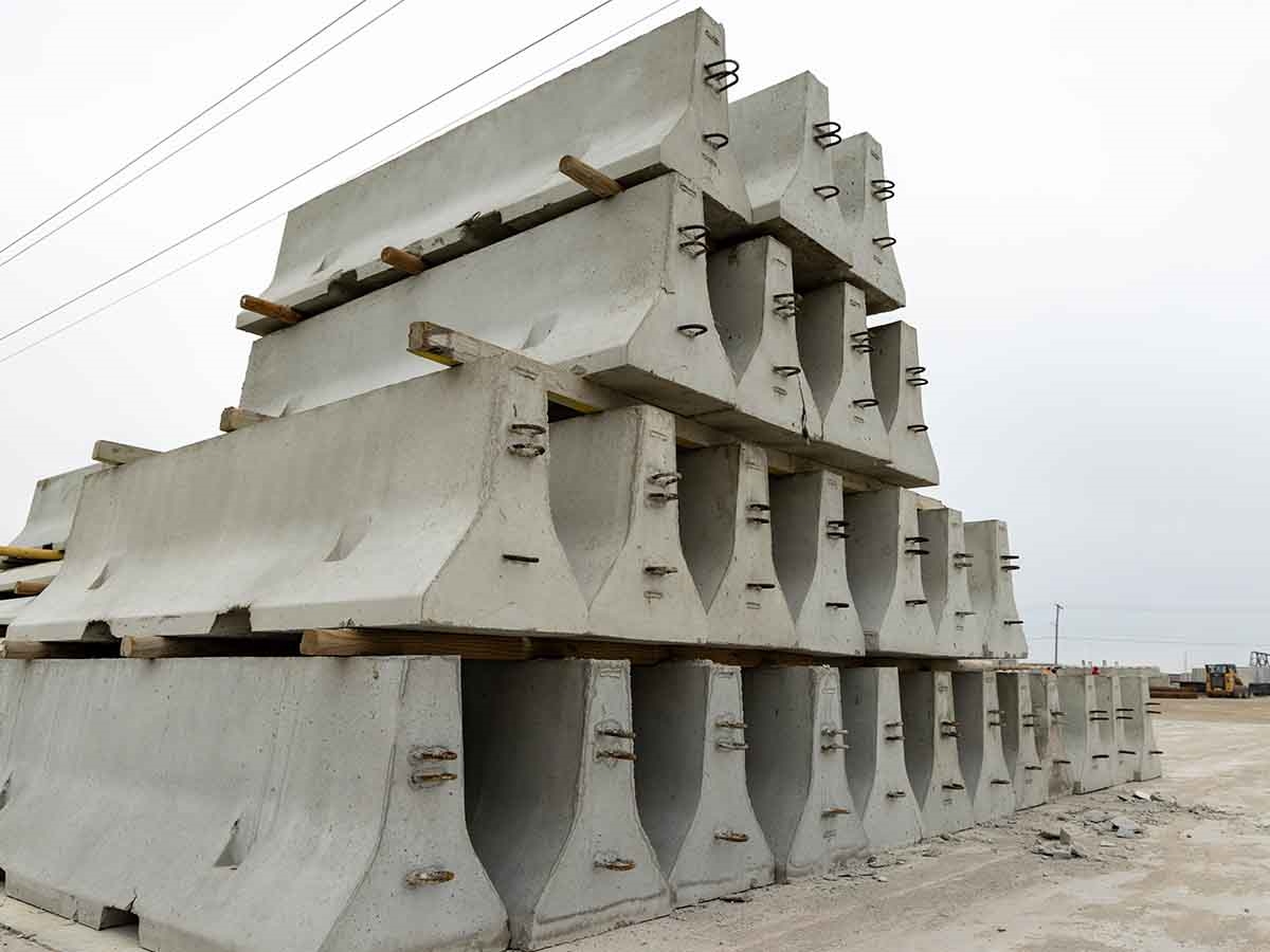 Precast New Jersey barriers
