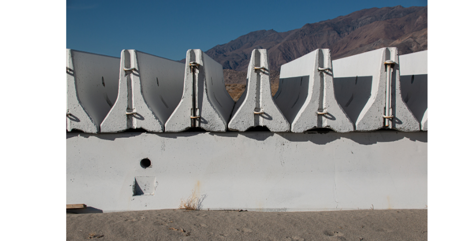 Precast New Jersey barriers